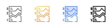 Çizgi çizelgesi simgesi. İnce doğrusal, Gradyan, Mavi Vuruş ve Kalın Biçim Tasarımı Beyaz Arkaplanda İzole Edildi