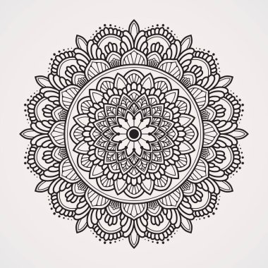 Flower mandalas with symmetrical incorporation of circular ornaments. suitable for henna, tattoos, coloring books