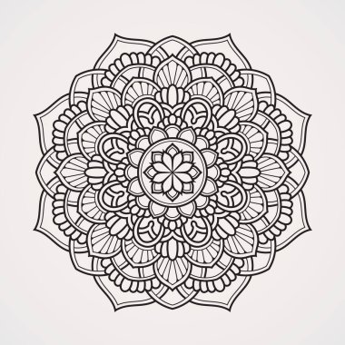 Güzel dairesel süslemeleri olan çiçek mandalaları. Kınaya, dövmelere, fotoğraflara, boyama kitaplarına uygun. İslam, Hindu, Buda, Hindistan, Pakistan, Çin, Arap