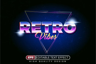 düzenlenebilir 3d metin efekti retro titreşimleri