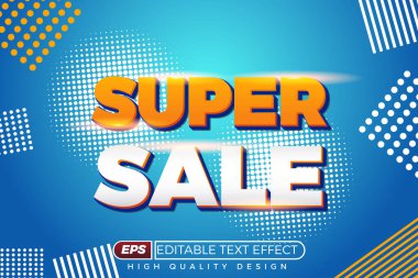 düzenlenebilir 3d metin efekti süper satış