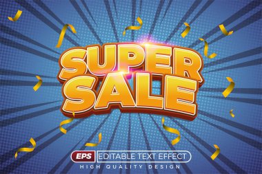 düzenlenebilir 3d metin efekti süper satış