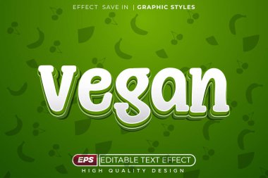 Düzenlenebilir 3D metin efekti vegan