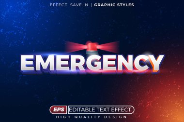 Düzenlenebilir 3d metin efekti acil durumu