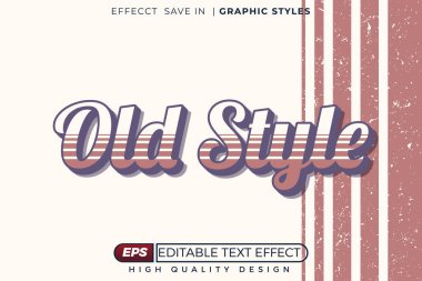 Düzenlenebilir 3d metin efekti eski biçim