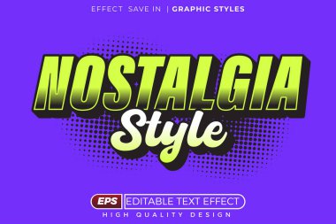 Düzenlenebilir 3d metin efekti nostalji biçimi