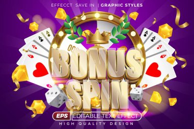 Düzenlenebilir 3d metin efekti bonus spin