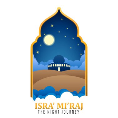 Flat Design Al Aqsa Camii, Isra 'Mi' raj, Seyahat Gecesi