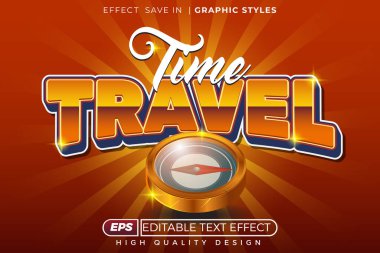 Düzenlenebilir 3d metin efekti zaman yolculuğu