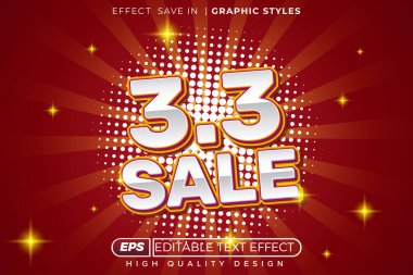 düzenlenebilir 3d metin efekti 3.3 satış