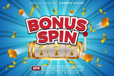 Düzenlenebilir 3d metin efekti bonus spin