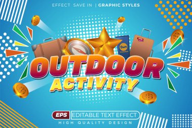 Düzenlenebilir 3d metin efekti açık hava etkinliği