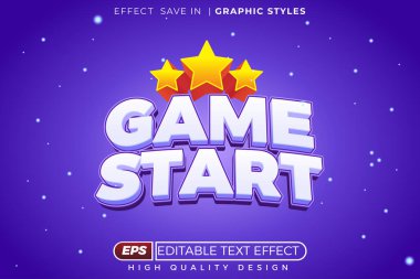 Düzenlenebilir 3d metin efekti oyunu başladı