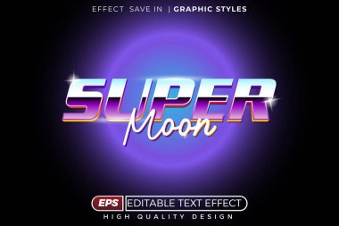 Düzenlenebilir 3d metin efekti süper ay