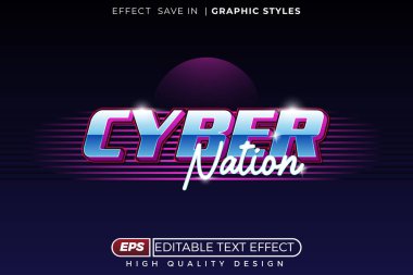 Düzenlenebilir 3d metin efekti siber ulus