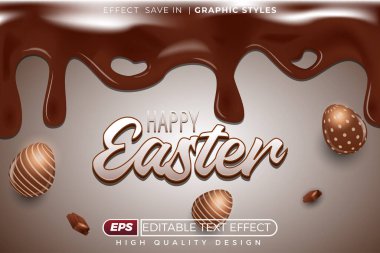 Düzenlenebilir 3d metin efekti Mutlu Paskalyalar