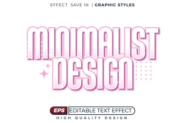 Düzenlenebilir 3d metin efekti minimalist tasarımı