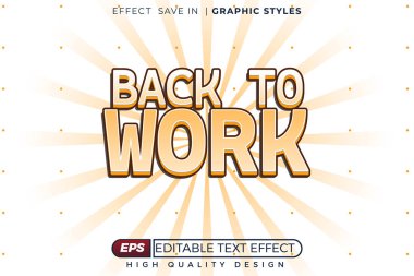 Düzenlenebilir 3d metin efekti işe geri döndü