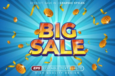 Düzenlenebilir 3d metin efekti büyük satış