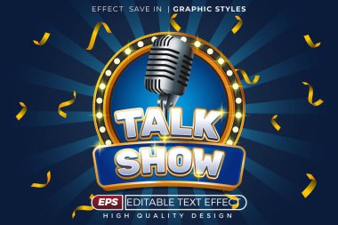 Düzenlenebilir 3d metin efekti talk show