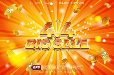 Düzenlenebilir 3d metin efekti 4.4 büyük satış