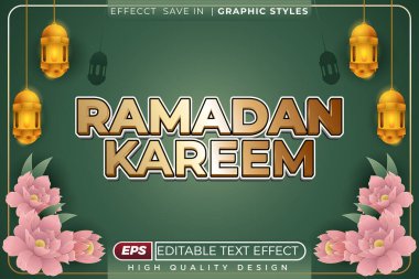 Düzenlenebilir 3d metin efekti ramadan kareem