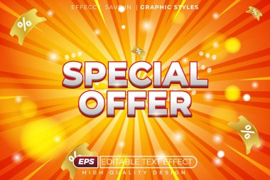 Düzenlenebilir 3d metin efekti özel teklifi