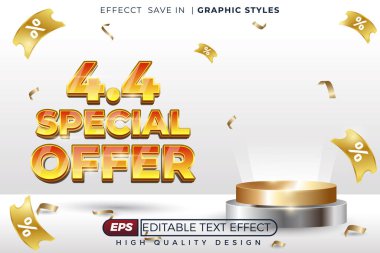 Düzenlenebilir 3d metin efekti 4.4 özel teklif