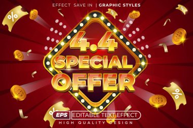 Düzenlenebilir 3d metin efekti 4.4 özel teklif