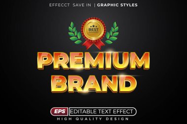 Düzenlenebilir 3d metin efekti premium markası