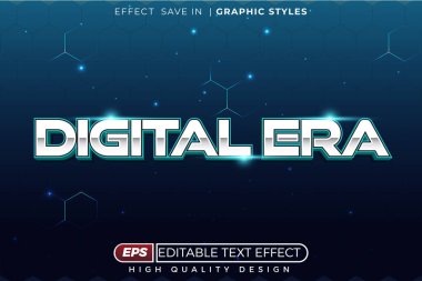 Düzenlenebilir 3d metin efekti Dijital Dönem