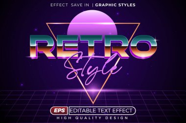 Düzenlenebilir 3d metin efekti retro biçimi