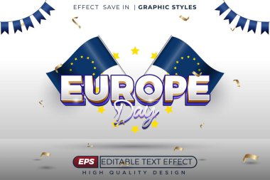 Düzenlenebilir 3d metin efekti Avrupa günü