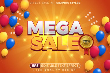 Düzenlenebilir 3d metin efekti Mega satışı