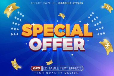 Düzenlenebilir 3d metin efekti özel teklifi