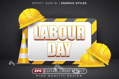 Düzenlenebilir 3d metin efekti çalışma günü