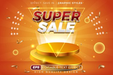 düzenlenebilir 3d metin efekti süper satış