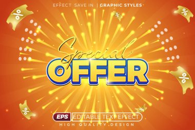 Düzenlenebilir 3d metin efekti özel teklifi