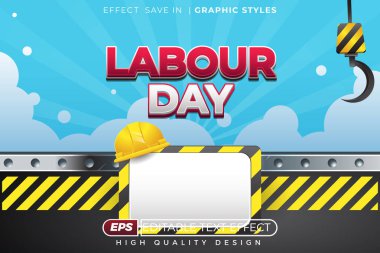 Düzenlenebilir 3d metin efekti çalışma günü