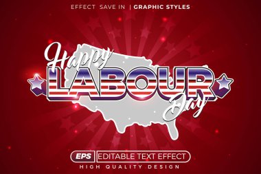 Düzenlenebilir 3d metin efekti çalışma günü