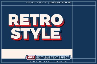 Düzenlenebilir 3d metin efekti retro biçimi