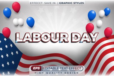 Düzenlenebilir 3d metin efekti çalışma günü