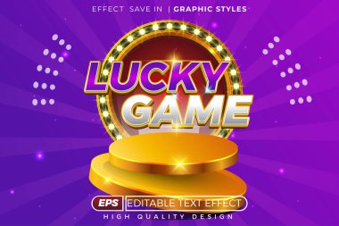 Düzenlenebilir 3d metin efekti şanslı oyun
