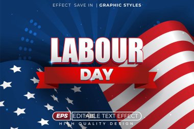 Düzenlenebilir 3d metin efekti çalışma günü