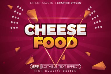 Düzenlenebilir 3D metin efekti peynir yemeği