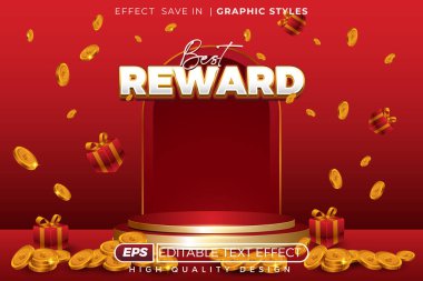 Düzenlenebilir 3d metin efekti en iyi ödül