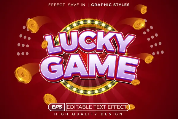 Düzenlenebilir 3d metin efekti şanslı oyun
