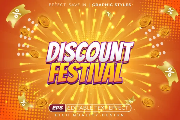 Düzenlenebilir 3d metin efekti indirim festivali