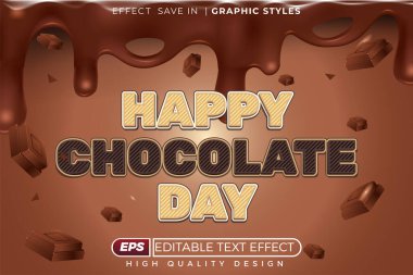 Düzenlenebilir 3D metin efekti Mutlu çikolatalar günü