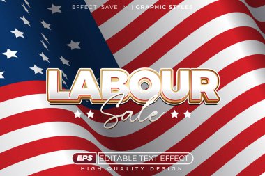 Düzenlenebilir 3d metin efekti işgücü satışı